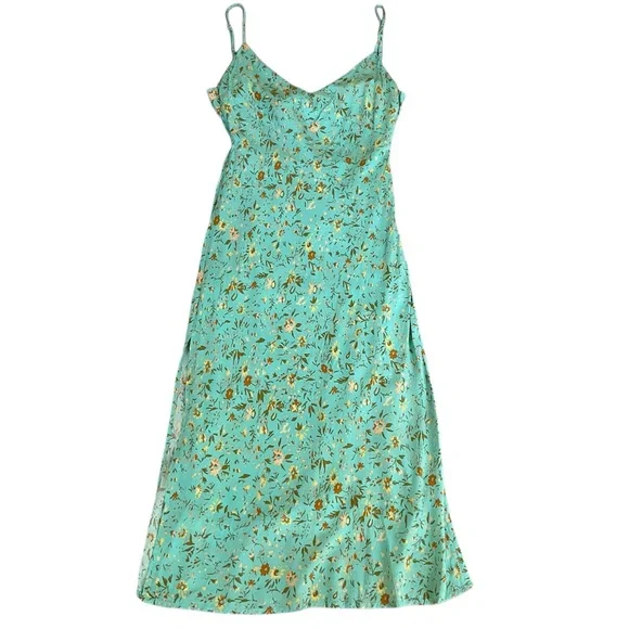 Hello Molly California Dreaming Midi Dress Green Dainty Ditzy Floral Sli… - Picture 2 of 16